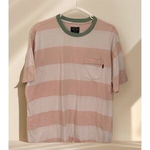 Casual Pink and White Striped Men's Tee